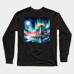 Colorful Lighthouse Night Long Sleeve T-Shirt